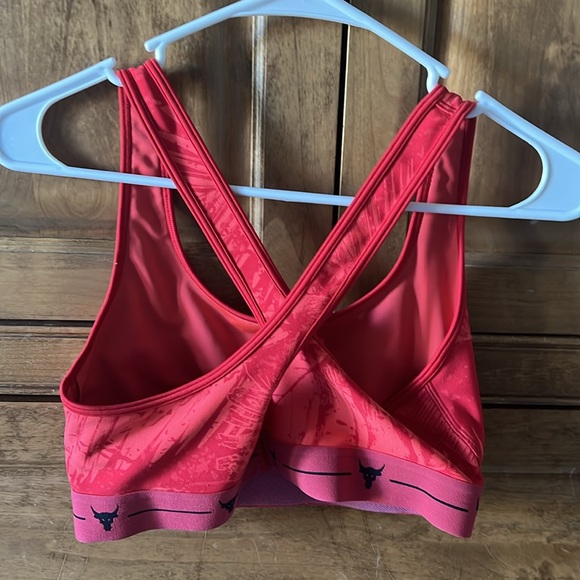 Under Armour Women's Project Rock Armour Mid Crossback Printed Sports Bra - Picture 3 of 3